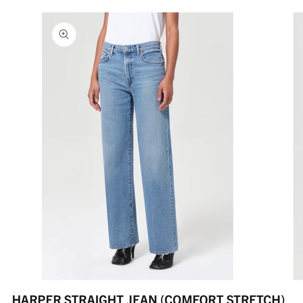 Agolde Light Blue High-Rise Wide-Leg Jeans